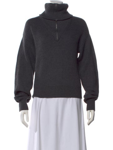 Pre-owned Officine Generale Merino Wool Turtleneck Sweater In Gray