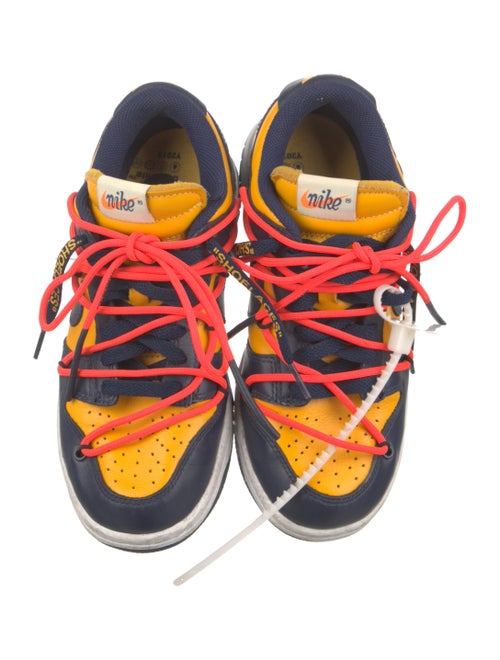 Off-White x Nike Dunk Low University Gold Midnight Navy Sneakers