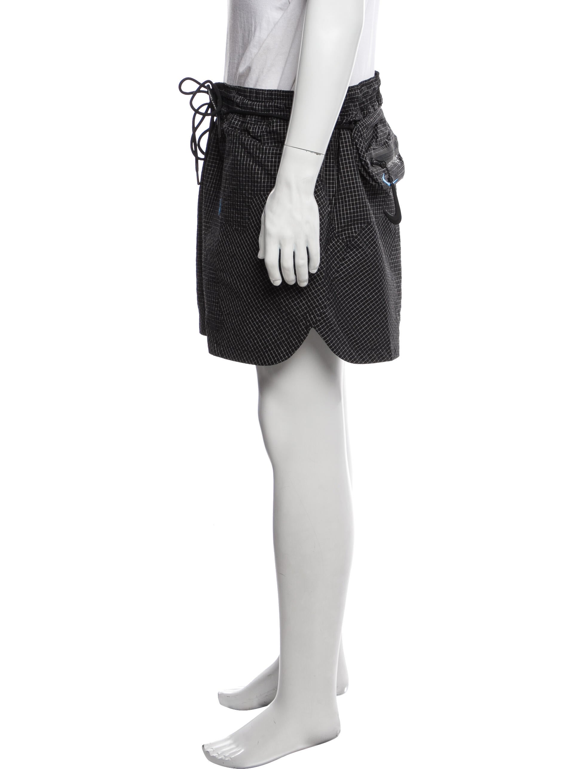 Off-White x Nike Plaid Print Jogger Shorts w/ Tags