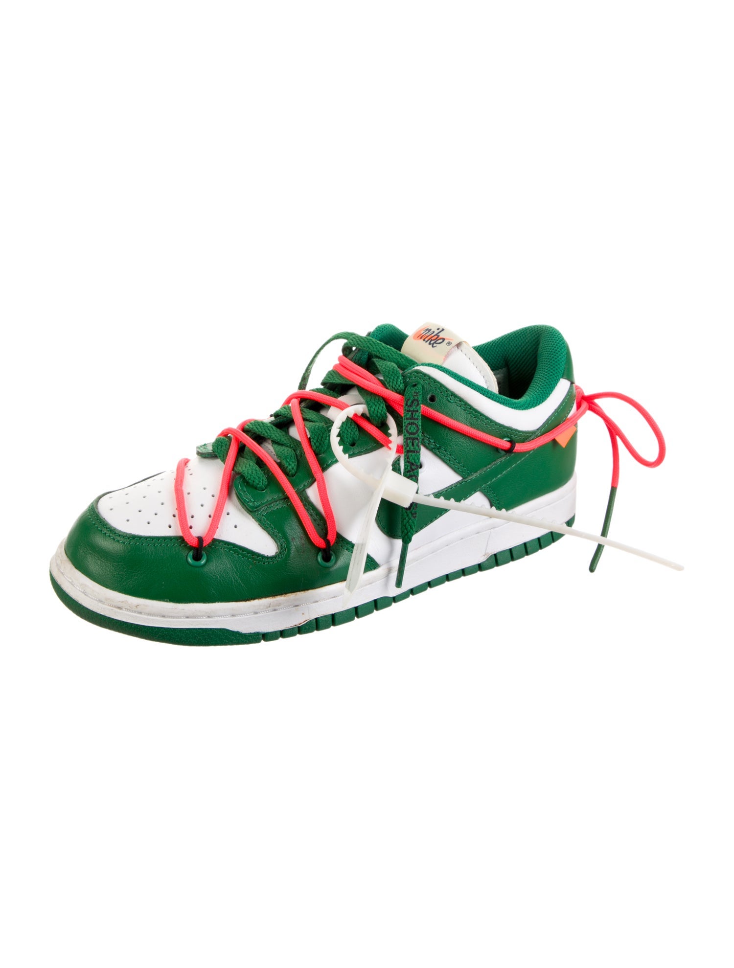 Off-White x Nike Dunk Low Pine Green Athletic Sneakers
