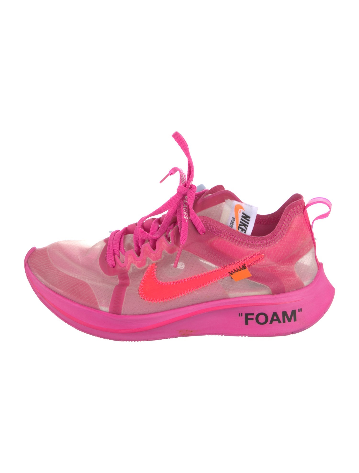 Off-White x Nike Zoom Fly 'Pink' Athletic Sneakers