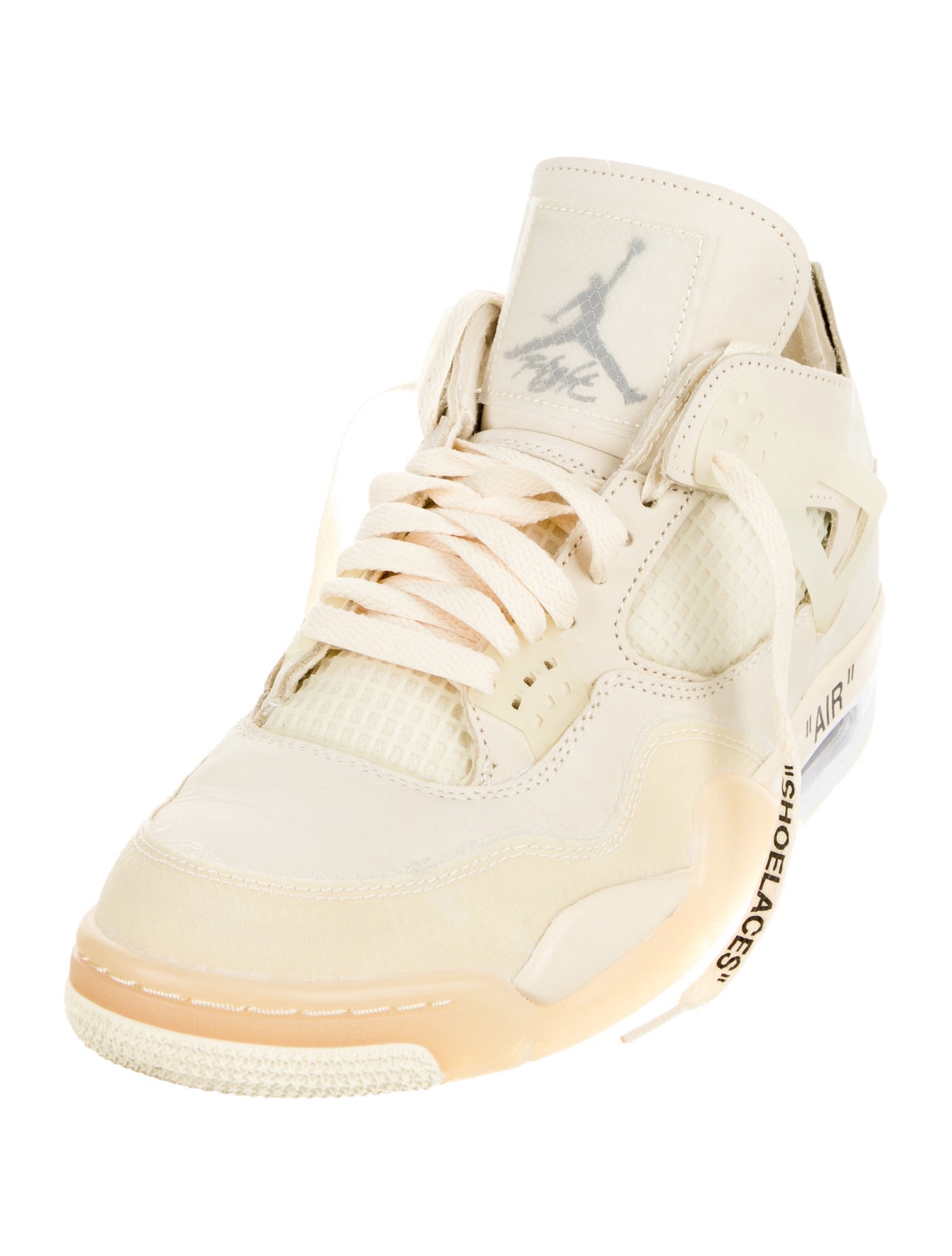 Off-White x Jordan 4 Retro 'Sail' Sneakers