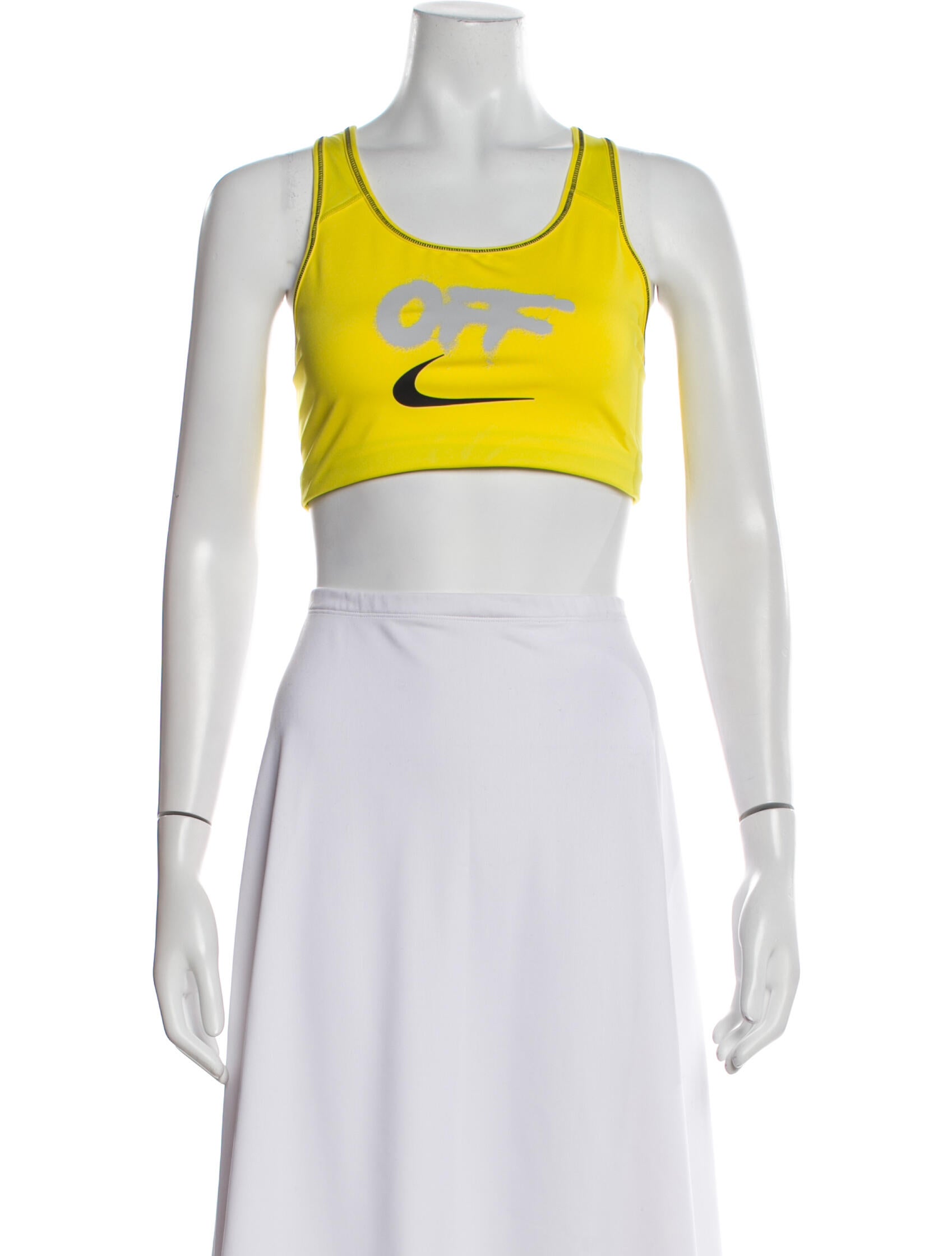 Off-White x Nike Graphic Print Scoop Neck Crop Top