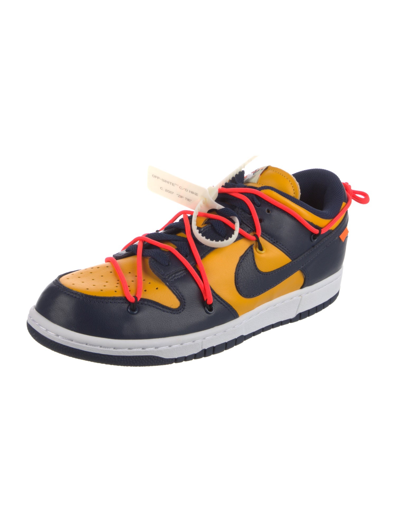 Off-White x Nike Dunk Low 'University Gold' Sneakers