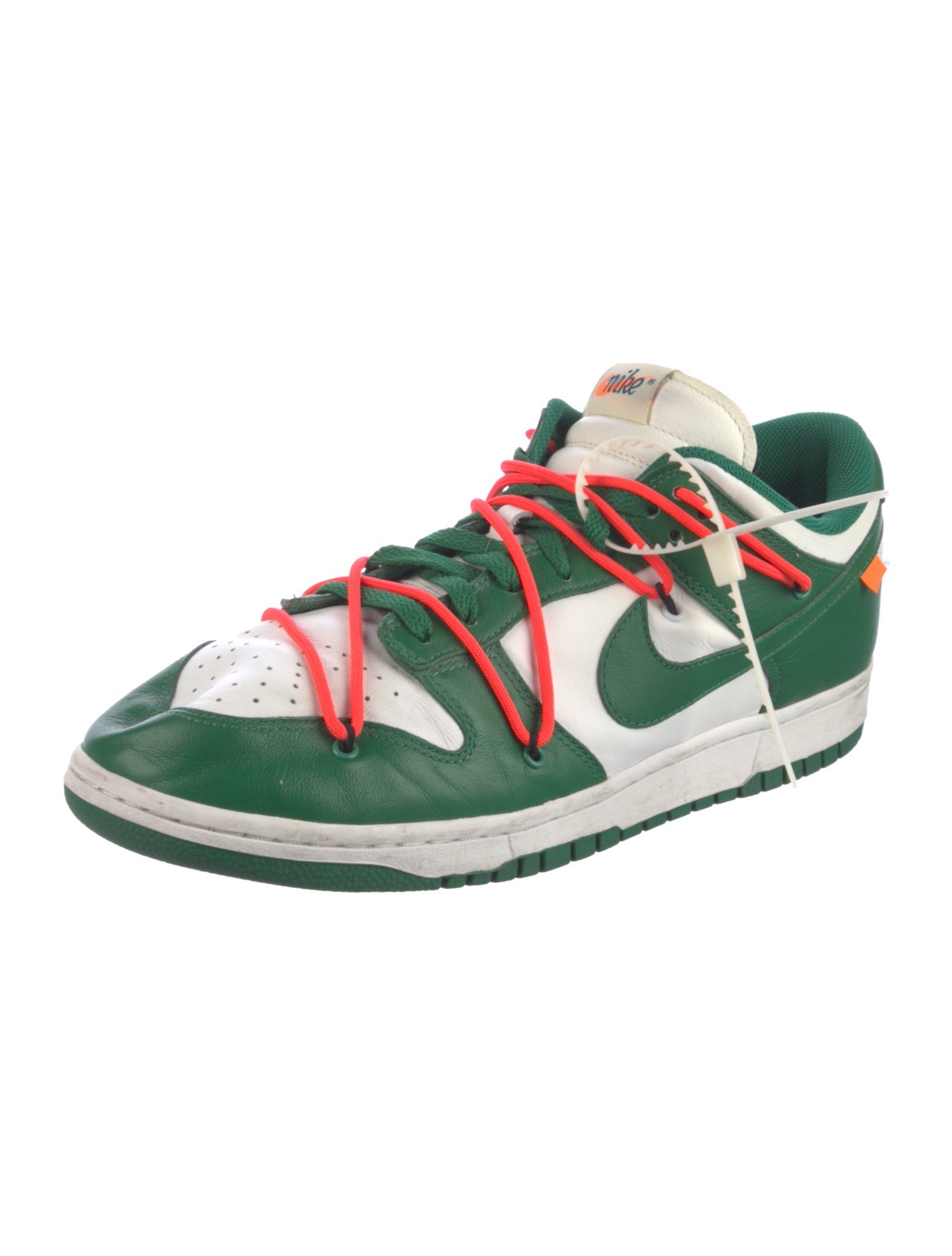 Off-White x Nike Dunk Low 'Pine Green' Athletic Sneakers