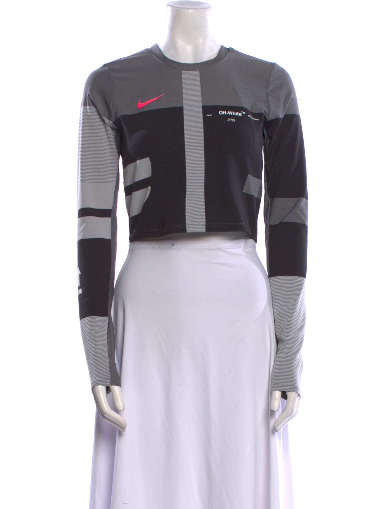 Off-White x Nike 2019 Graphic Print Crop Top