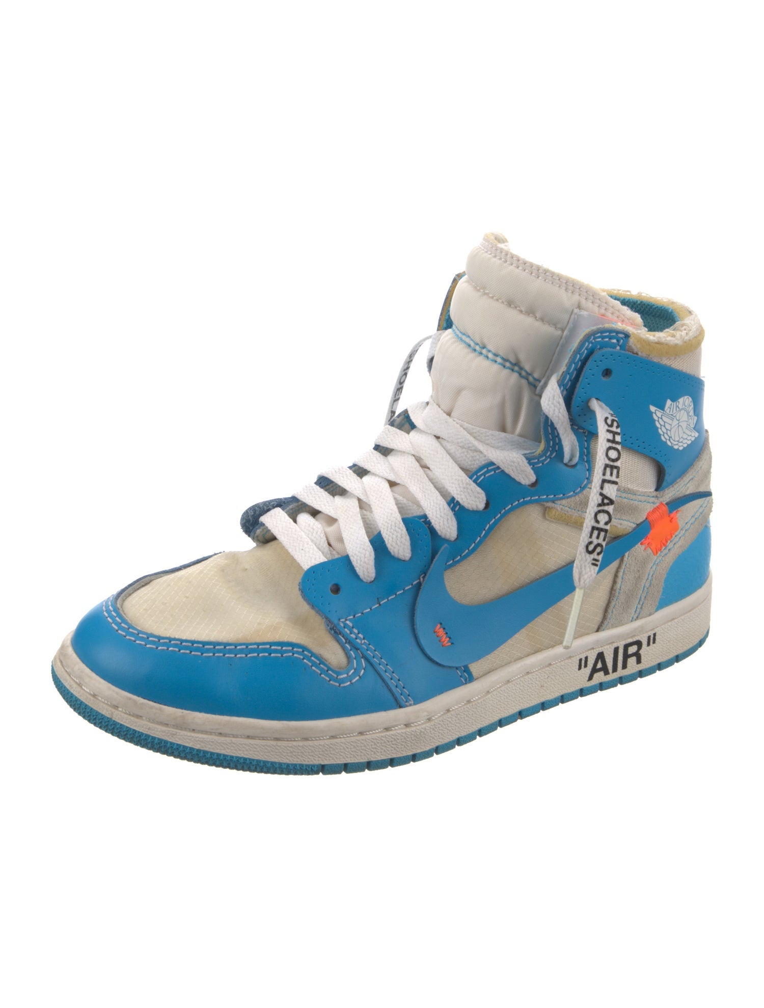 Off-White x Nike 1 Retro High 'University Blue' Athletic Sneakers