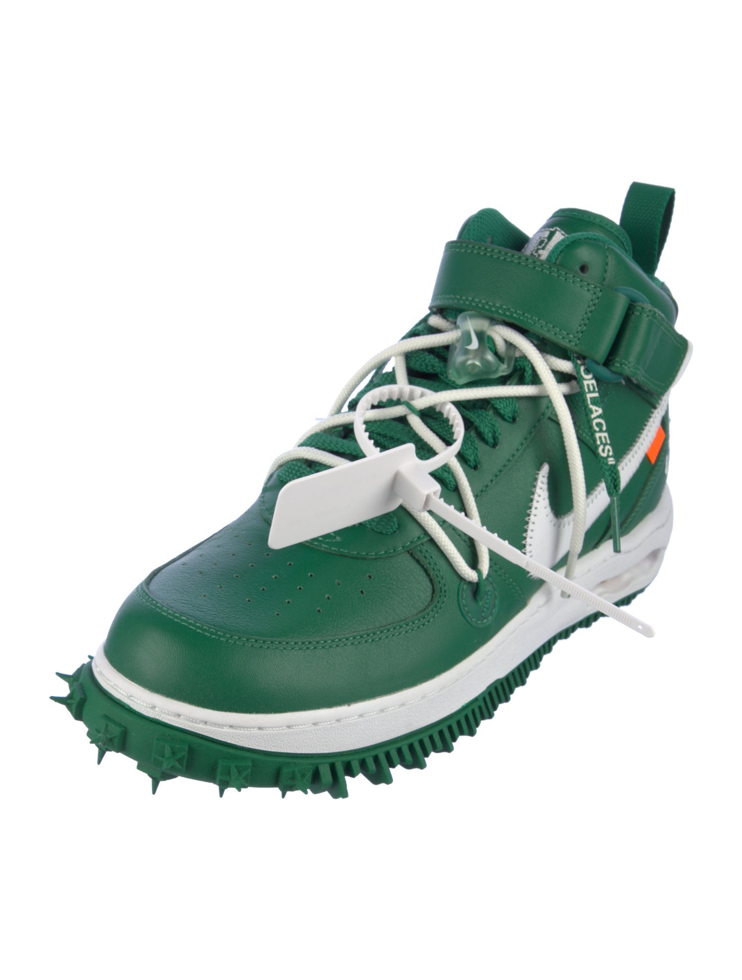 Off-White x Nike Air Force 1 Mid 'Pine Green' Sneakers w/ Tags