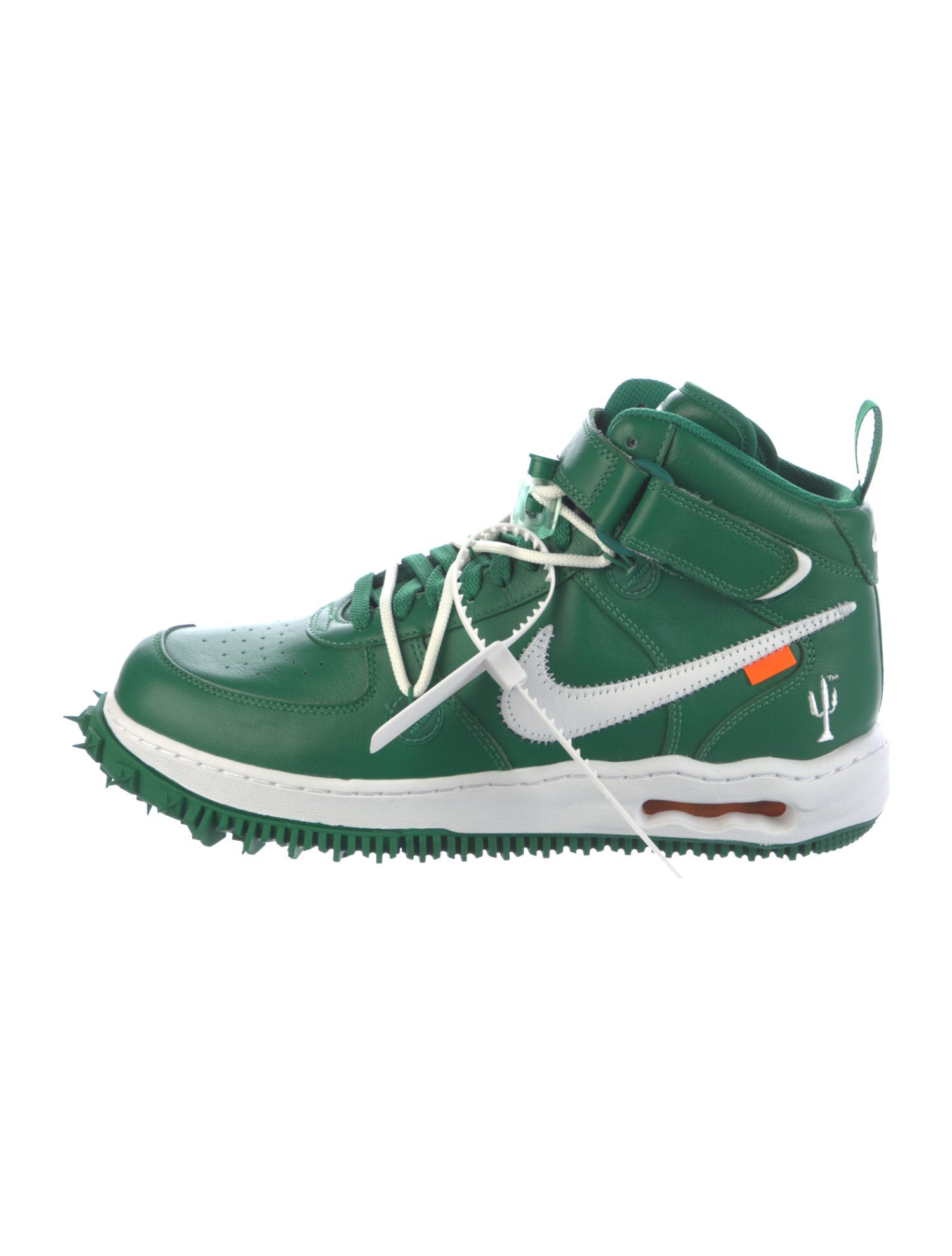 Off-White x Nike Air Force 1 Mid 'Pine Green' Sneakers w/ Tags