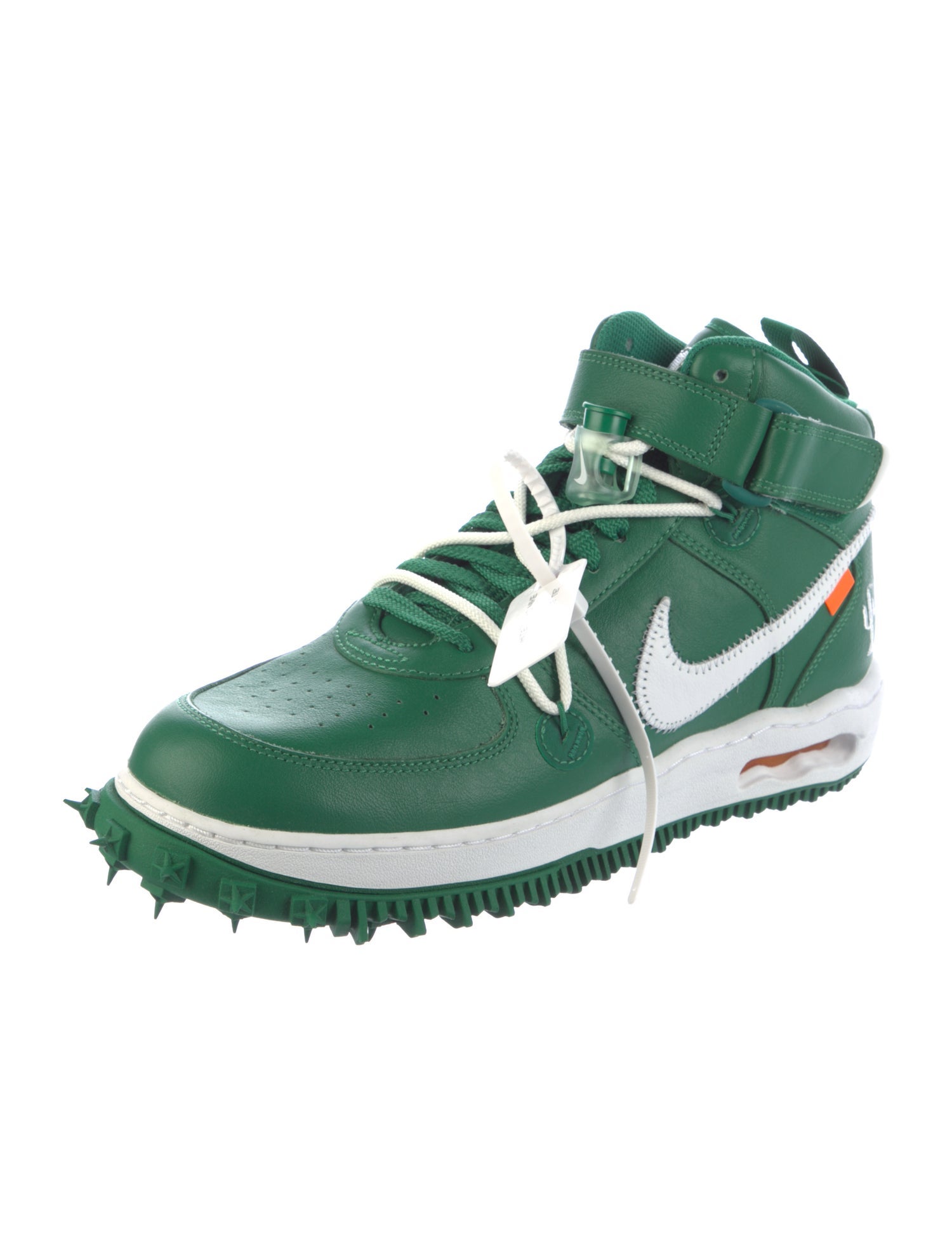 Off-White x Nike Air Force 1 Mid 'Pine Green' Sneakers w/ Tags