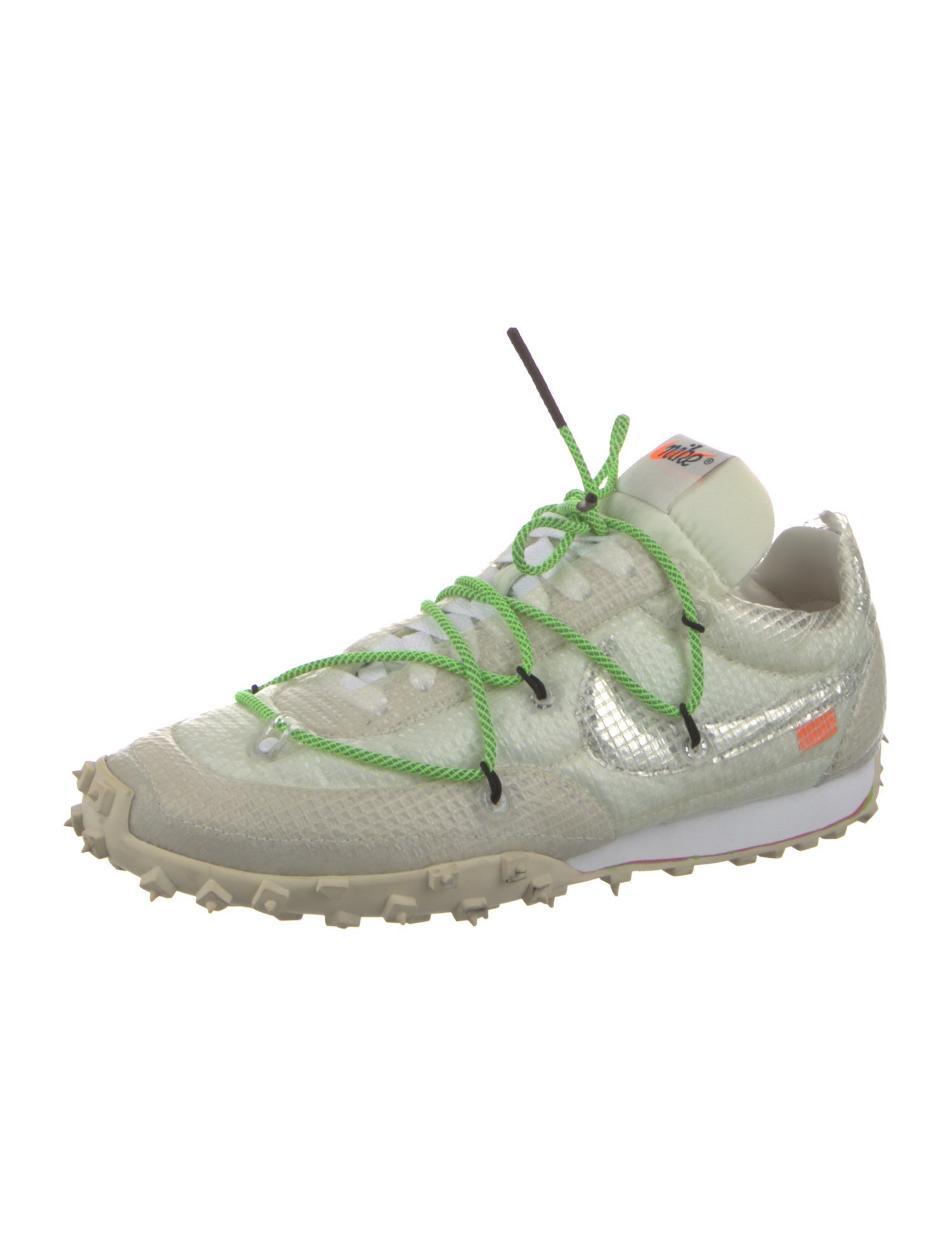 Off-White x Nike Waffle Racer 'Electric Green' Athletic Sneakers