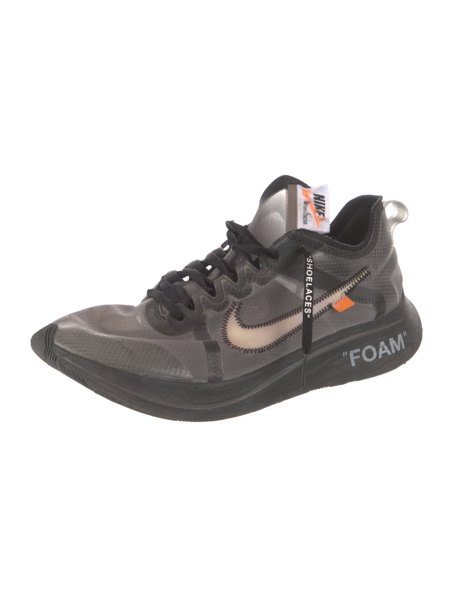 Off-White x Nike Zoom Fly 'Black Silver' Sneakers