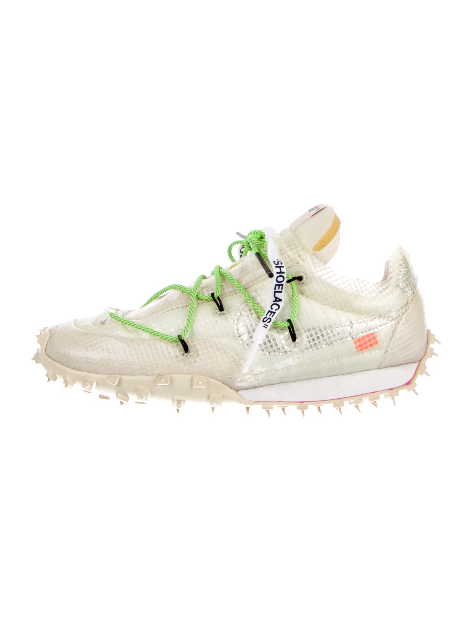 Off-White x Nike Waffle Racer 'Electric Green' Athletic Sneakers