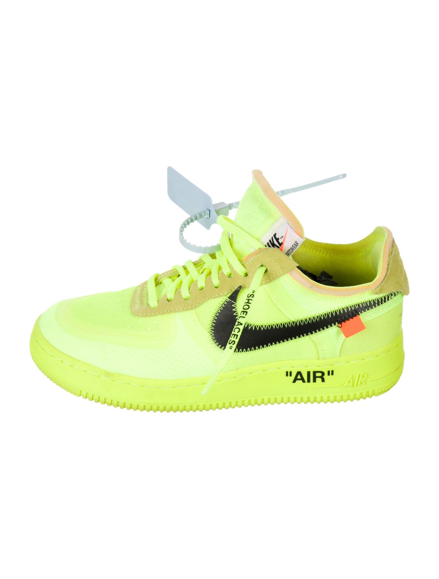 Off-White x Nike Air Force 1 Low 'Volt' Wedge Sneakers