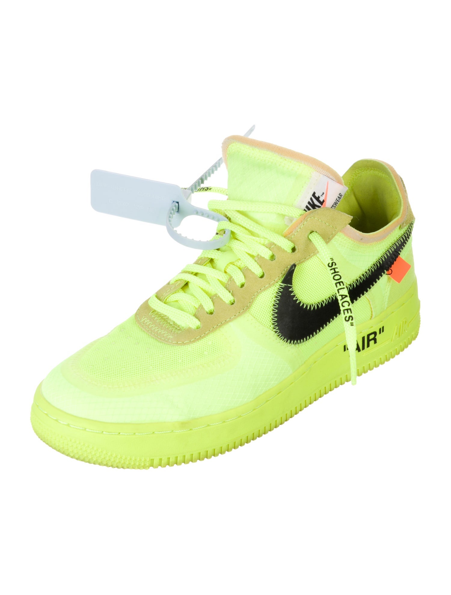 Off-White x Nike Air Force 1 Low 'Volt' Wedge Sneakers