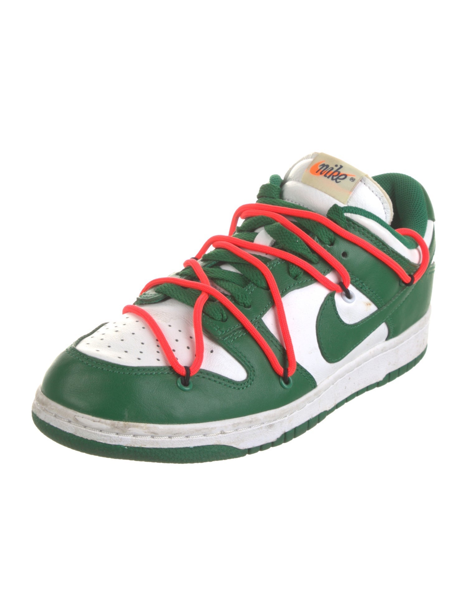 Off-White x Nike Dunk Low 'Pine Green' Athletic Sneakers