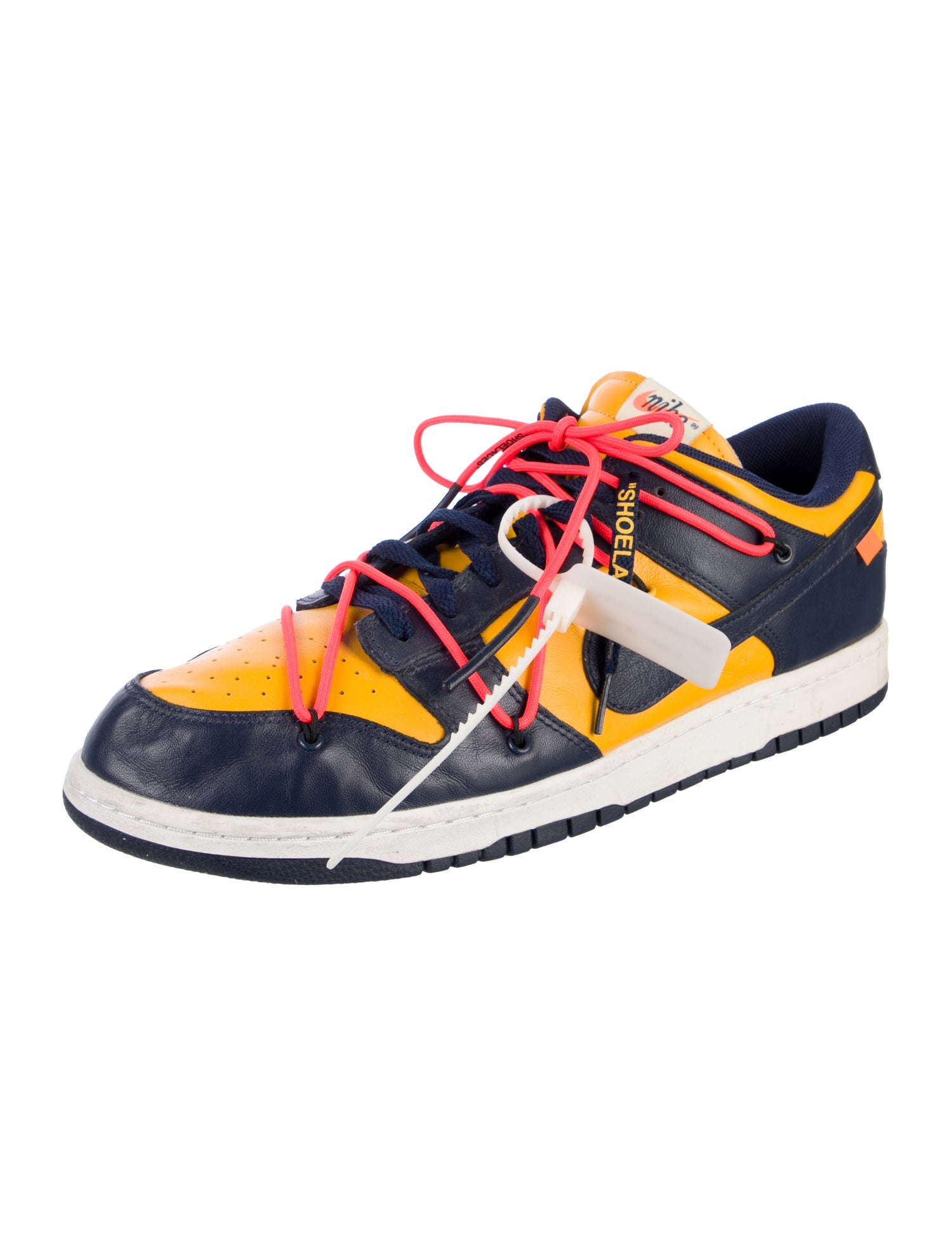 Off-White x Nike Dunk Low 'University Gold Athletic Sneakers