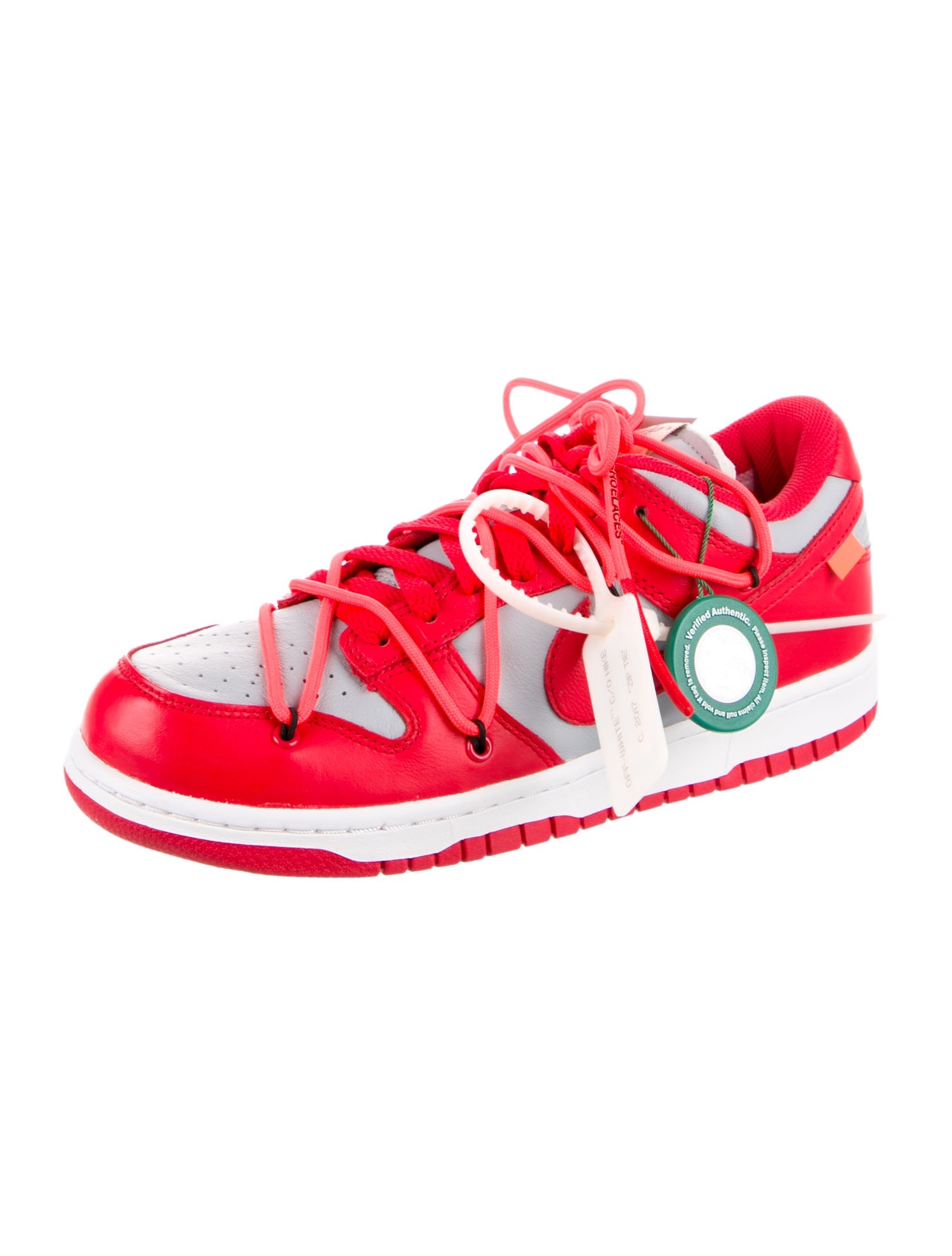 Off-White x Nike Dunk Low 'University Red' Sneakers w/ Tags