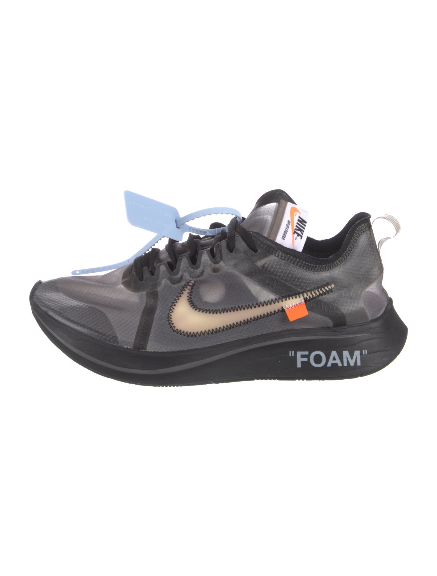 Off-White x Nike Zoom Fly 'Black Silver' Sneakers