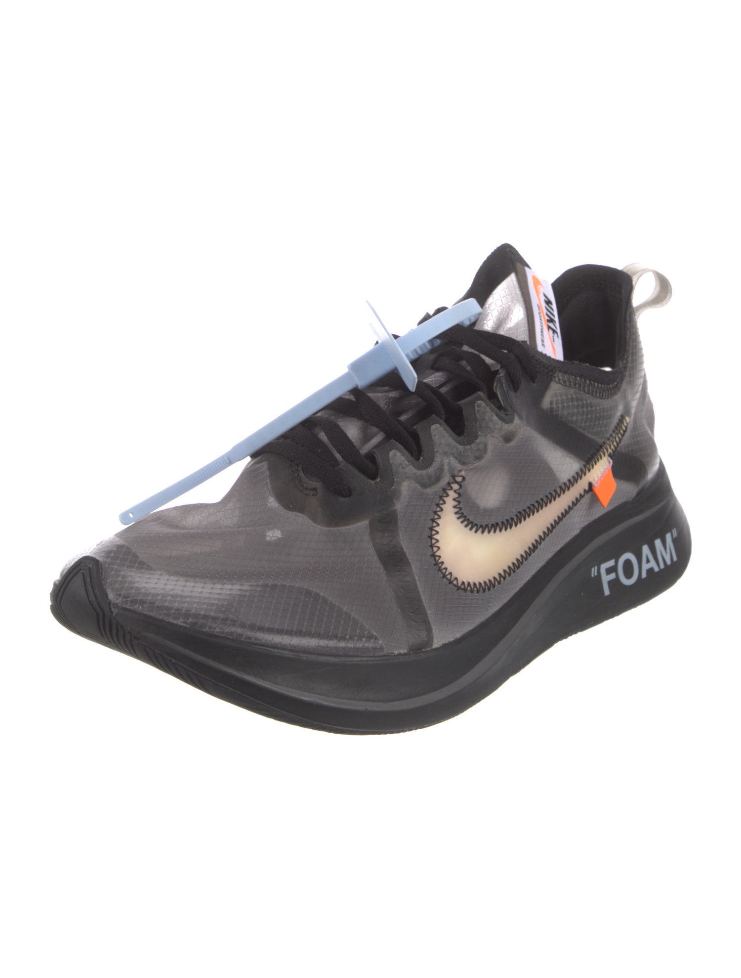 Off-White x Nike Zoom Fly 'Black Silver' Sneakers