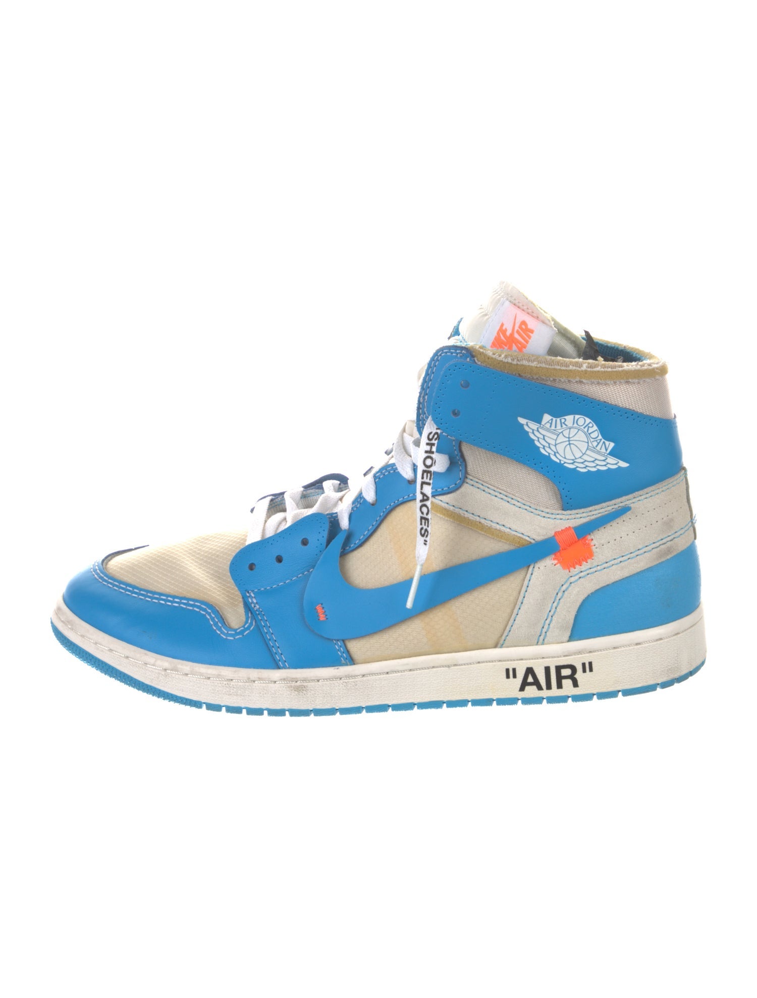 Off-White x Nike 1 Retro High University Blue Sneakers