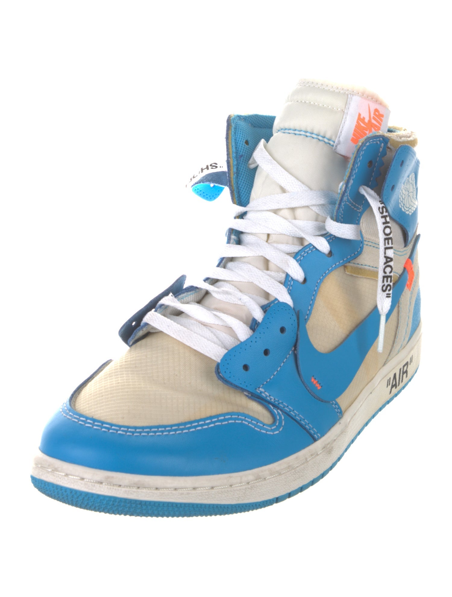 Off-White x Nike 1 Retro High University Blue Sneakers