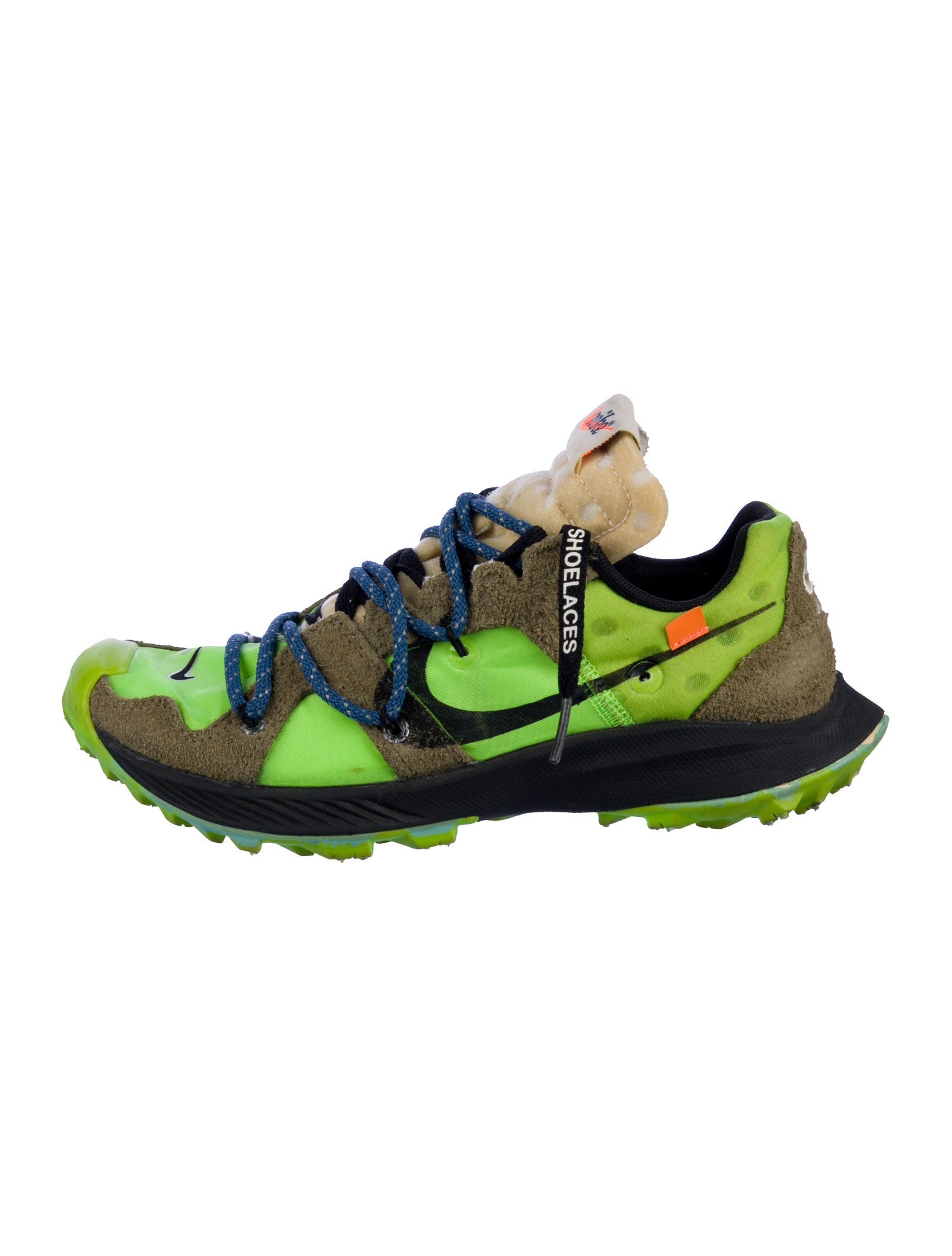 Off-White x Nike Zoom Terra Kiger 5 'Electric Green' Athletic Sneakers
