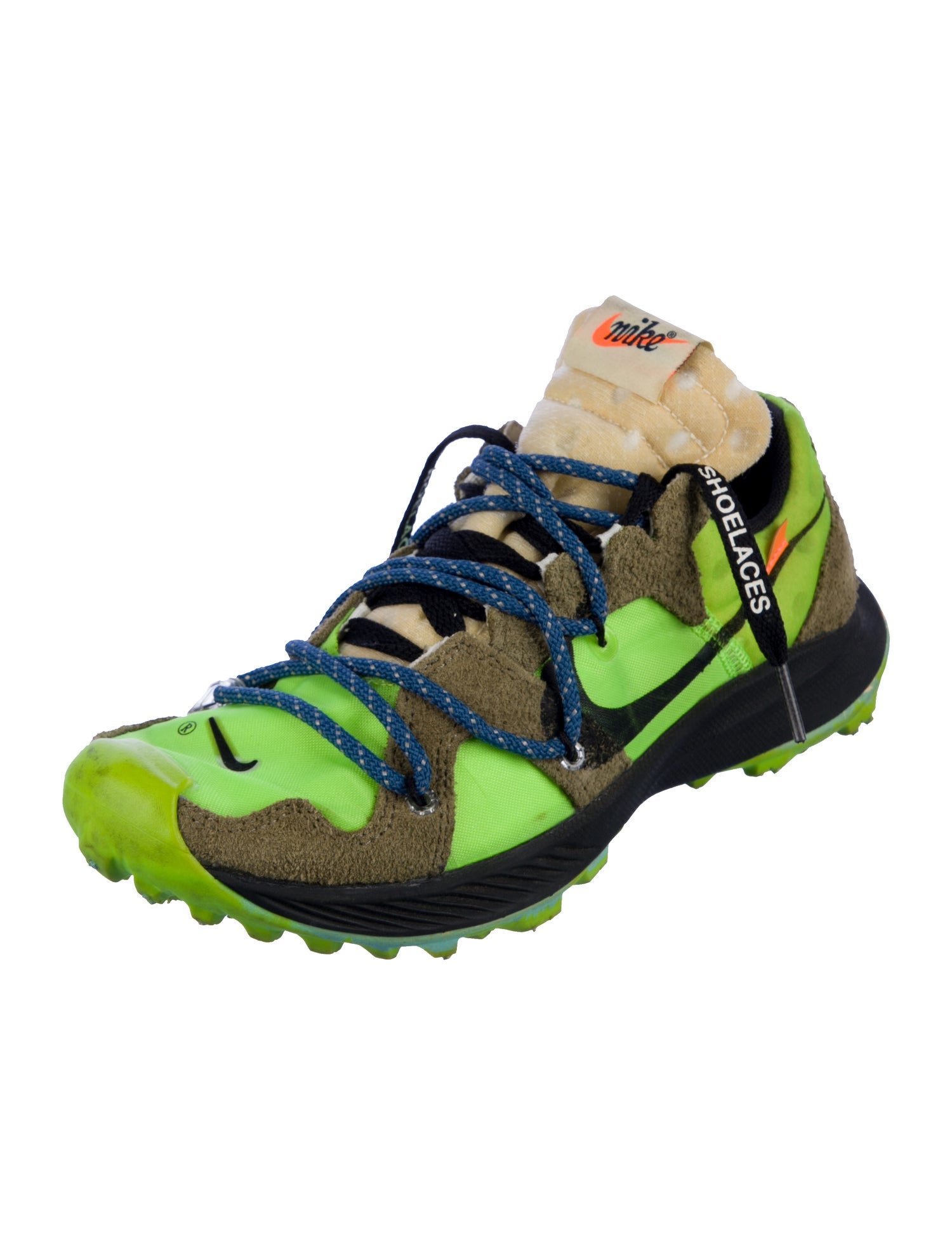 Off-White x Nike Zoom Terra Kiger 5 'Electric Green' Athletic Sneakers