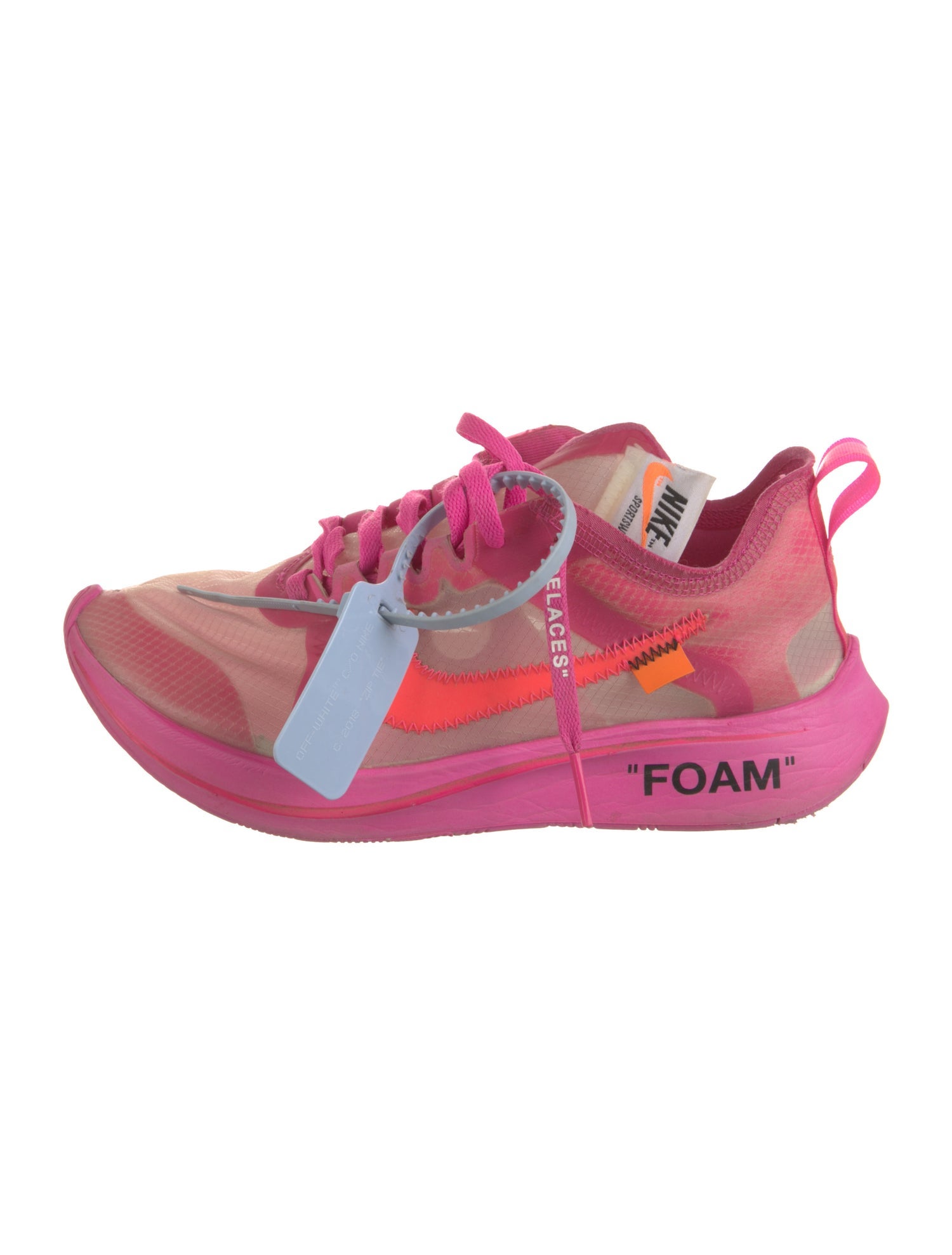 Off-White x Nike Zoom Fly Pink Athletic Sneakers
