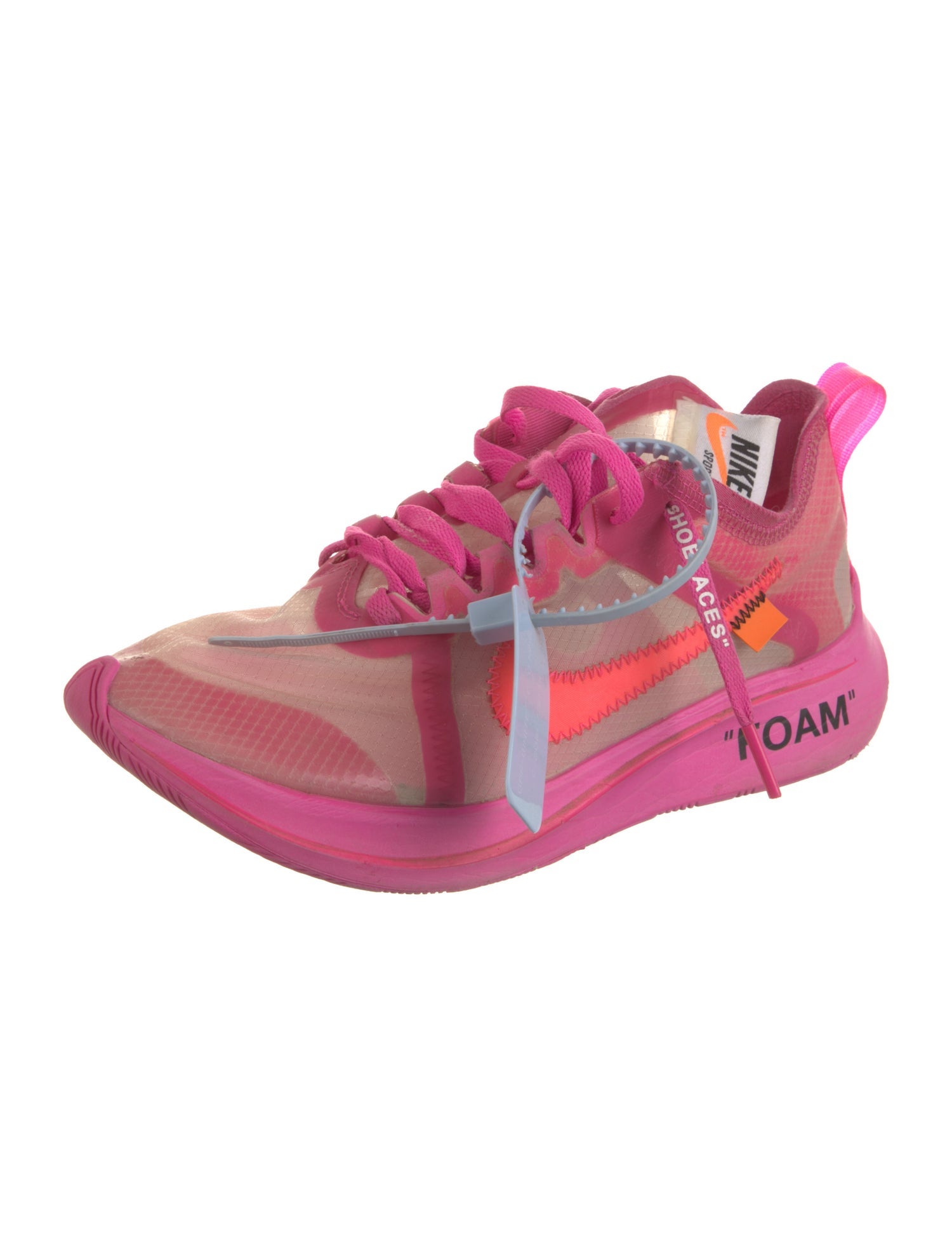 Off-White x Nike Zoom Fly Pink Athletic Sneakers