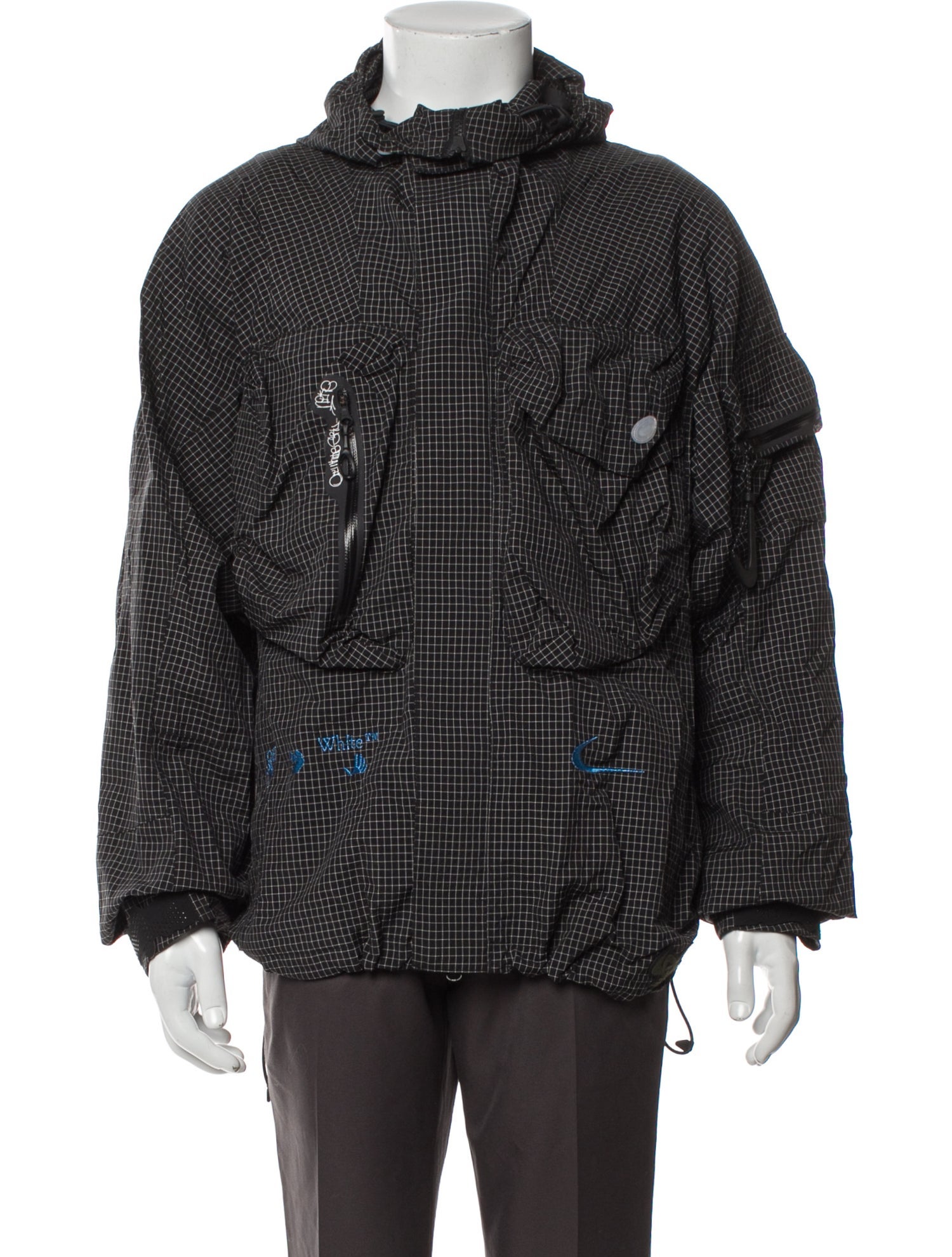 Off-White x Nike 004 Plaid Print Denim Jacket