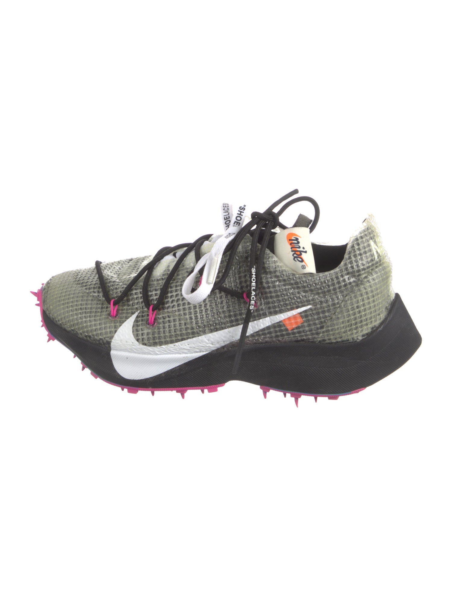 Off-White x Nike Vapor Street Off-White Black Laser Fuchsia Athletic Sneakers