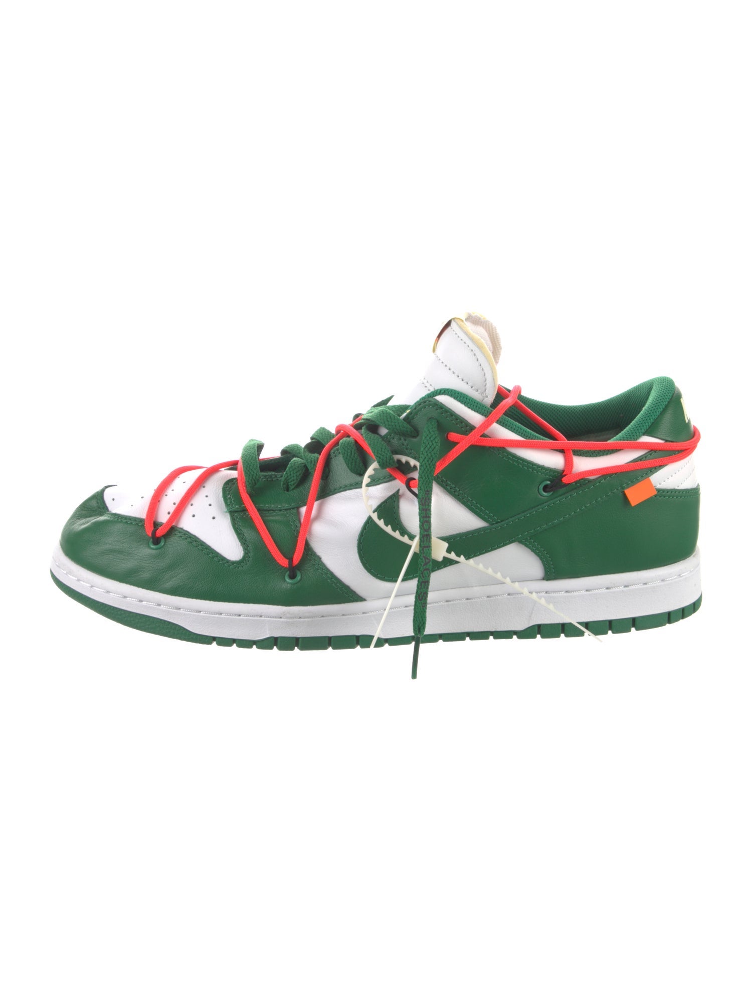 Off-White x Nike Dunk Low 'Pine Green' Athletic Sneakers
