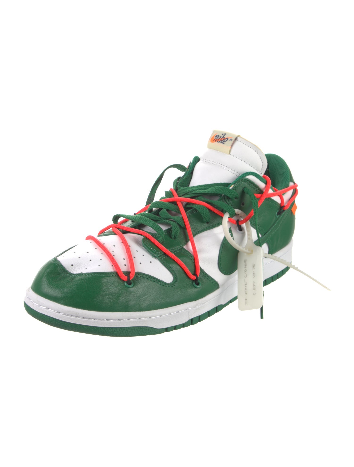 Off-White x Nike Dunk Low 'Pine Green' Athletic Sneakers