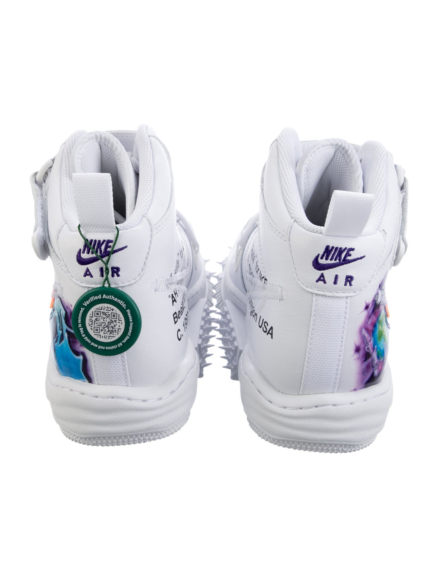 Off-White x Nike Air Force 1 Mid 'Graffiti' Sneakers - White