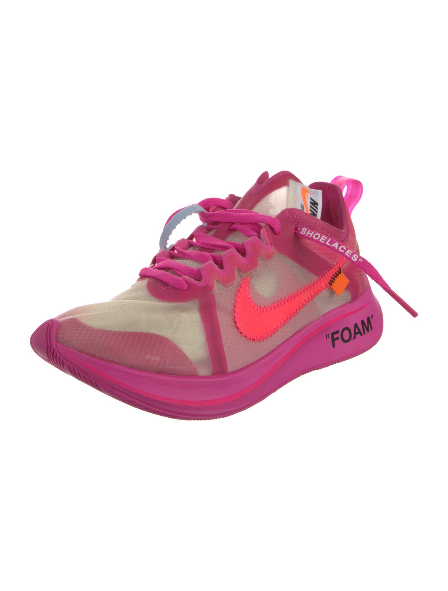 Off-White x Nike Zoom Fly 'Pink' Athletic Sneakers