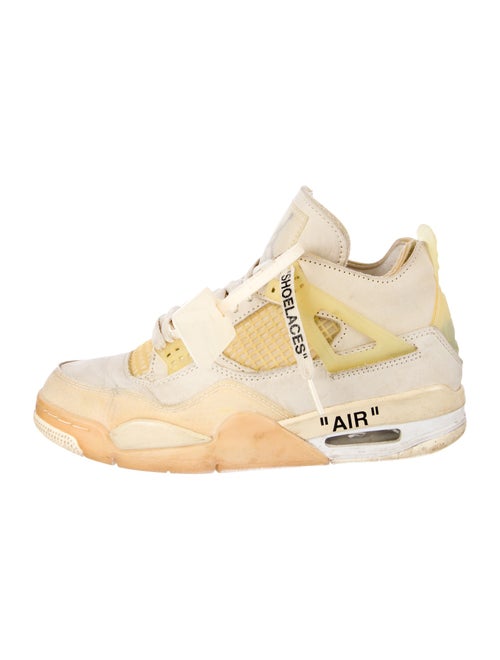 Off-White x Jordan 4 Retro 'Sail' Athletic Sneakers
