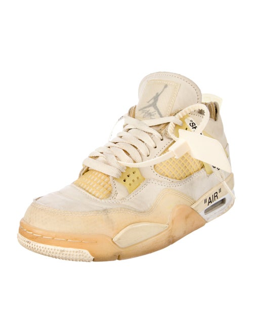 Off-White x Jordan 4 Retro 'Sail' Athletic Sneakers