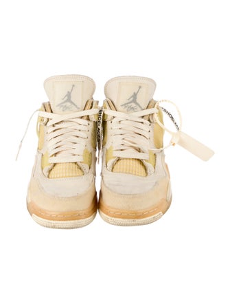Off-White x Jordan 4 Retro 'Sail' Athletic Sneakers