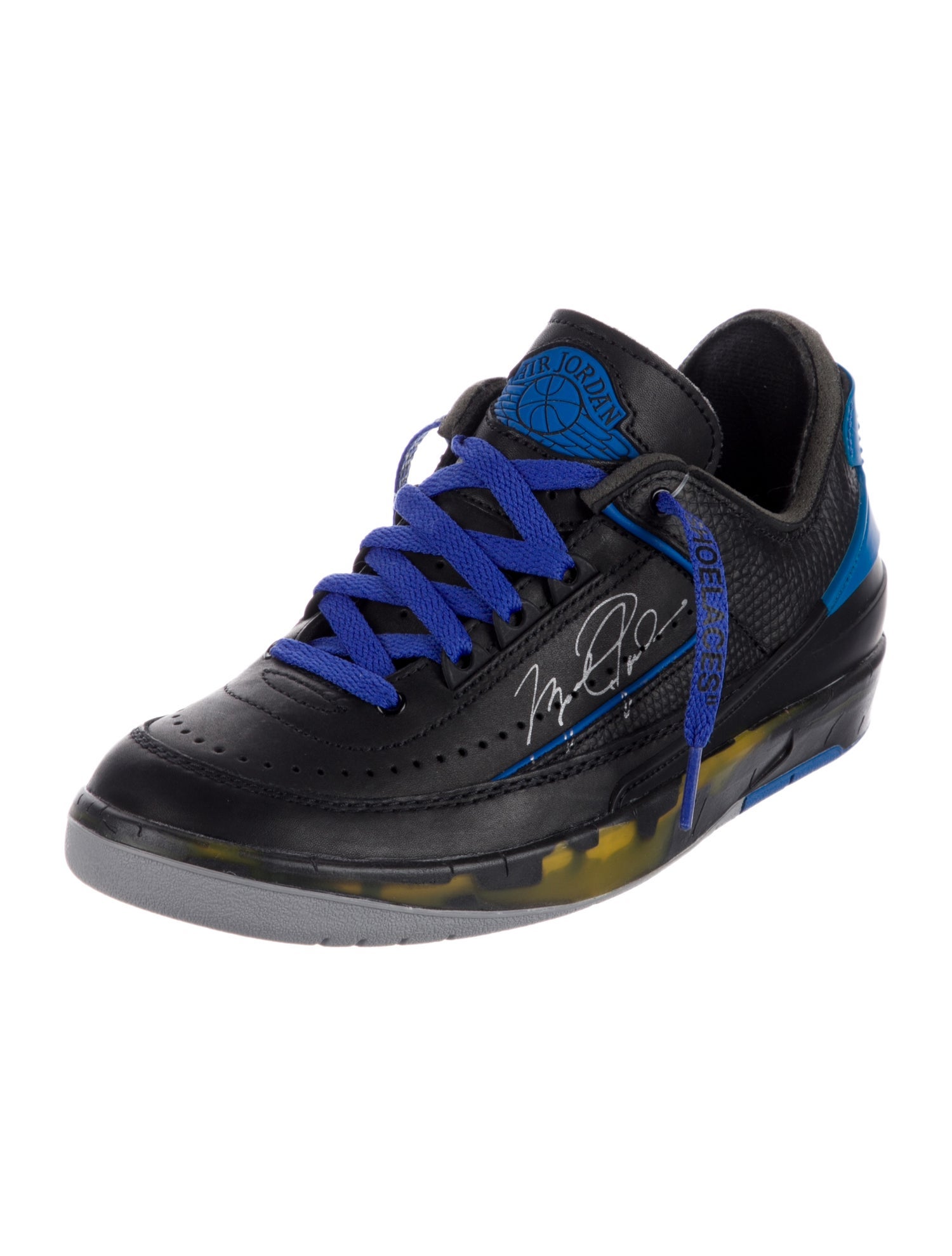 Off-White x Jordan 2 Retro Low SP Black Blue Sneakers