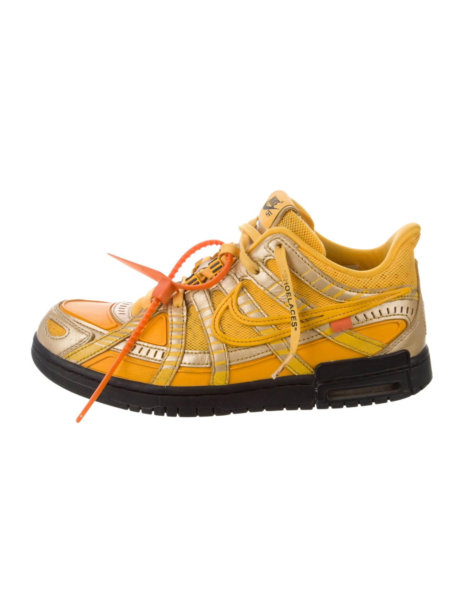 Off-White x Jordan Air Rubber Dunk 'University Gold' Athletic Sneakers