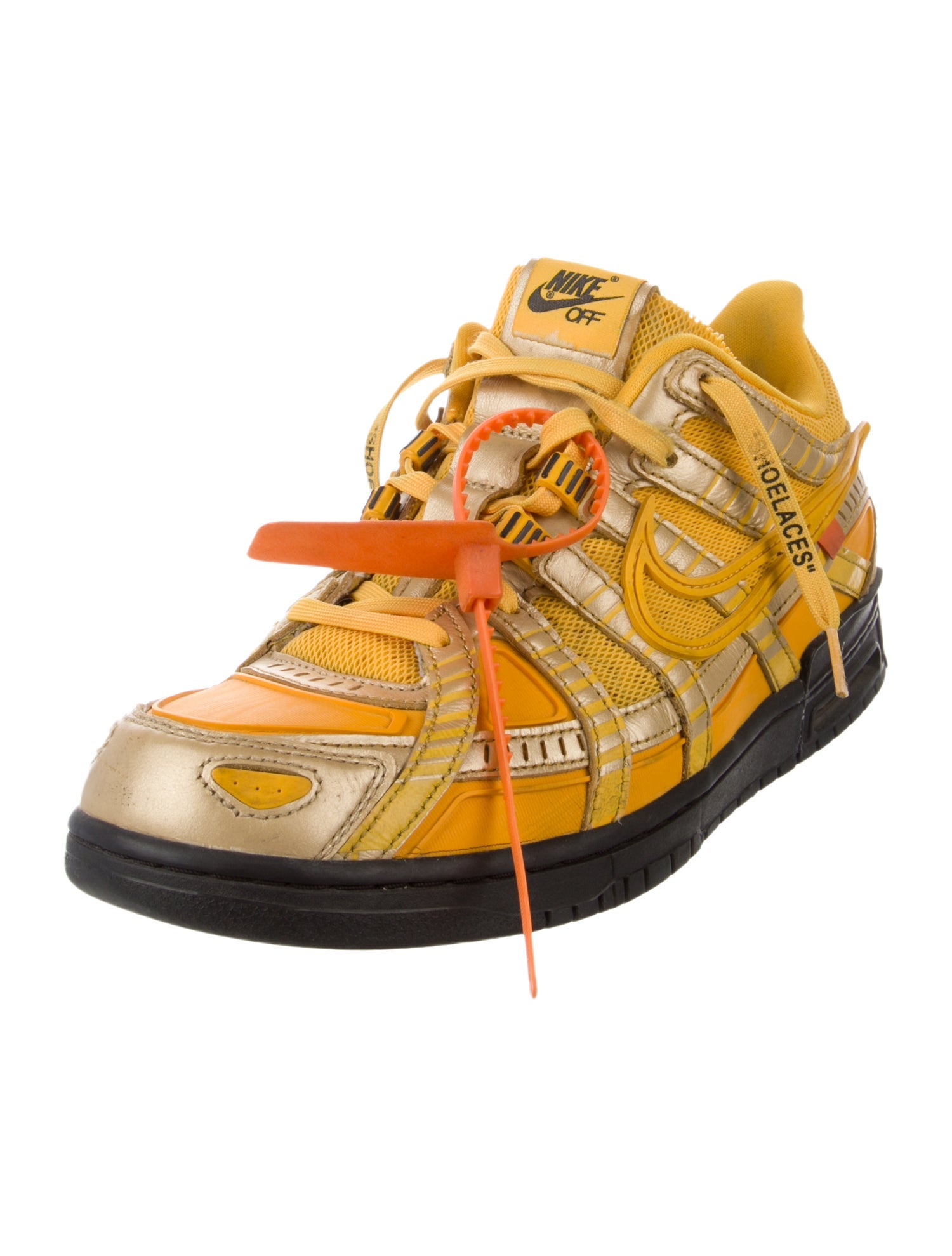 Off-White x Jordan Air Rubber Dunk 'University Gold' Athletic Sneakers