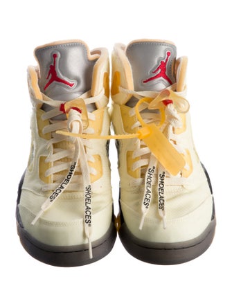 Off-White x Jordan 5 Retro 'Sail' Sneakers