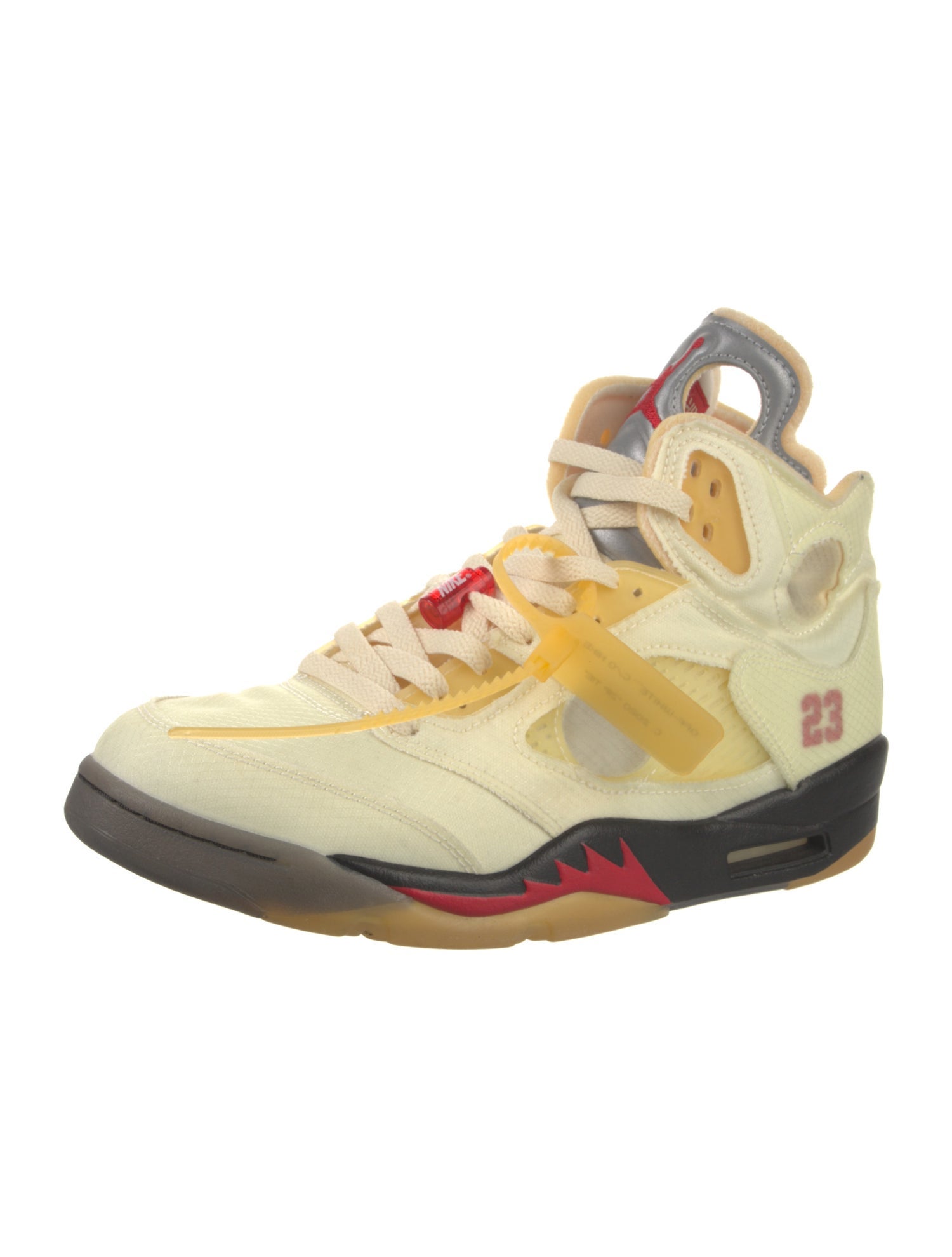 Off-White x Jordan 5 Retro 'Sail' Athletic Sneakers