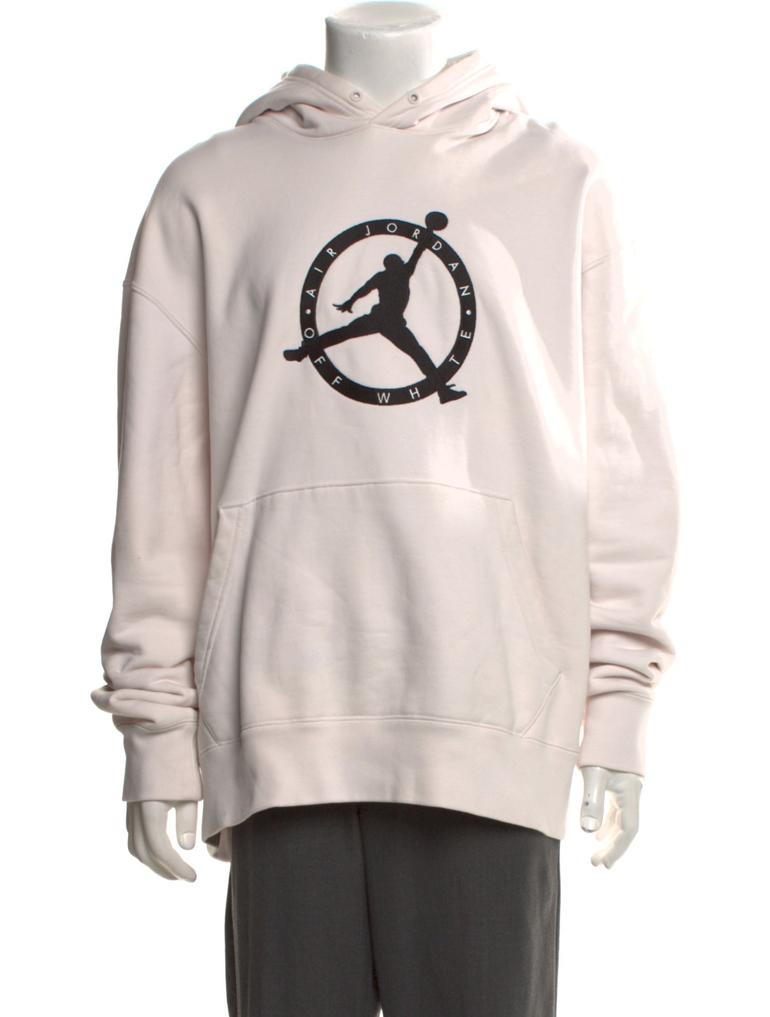 Off-White x Jordan Graphic Print V-Neck Hoodie