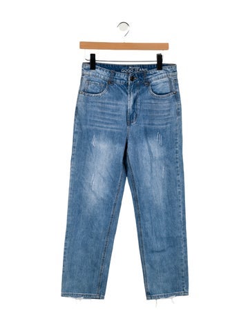 Pre-owned Gogo High-rise Straight Leg Jeans In Blue