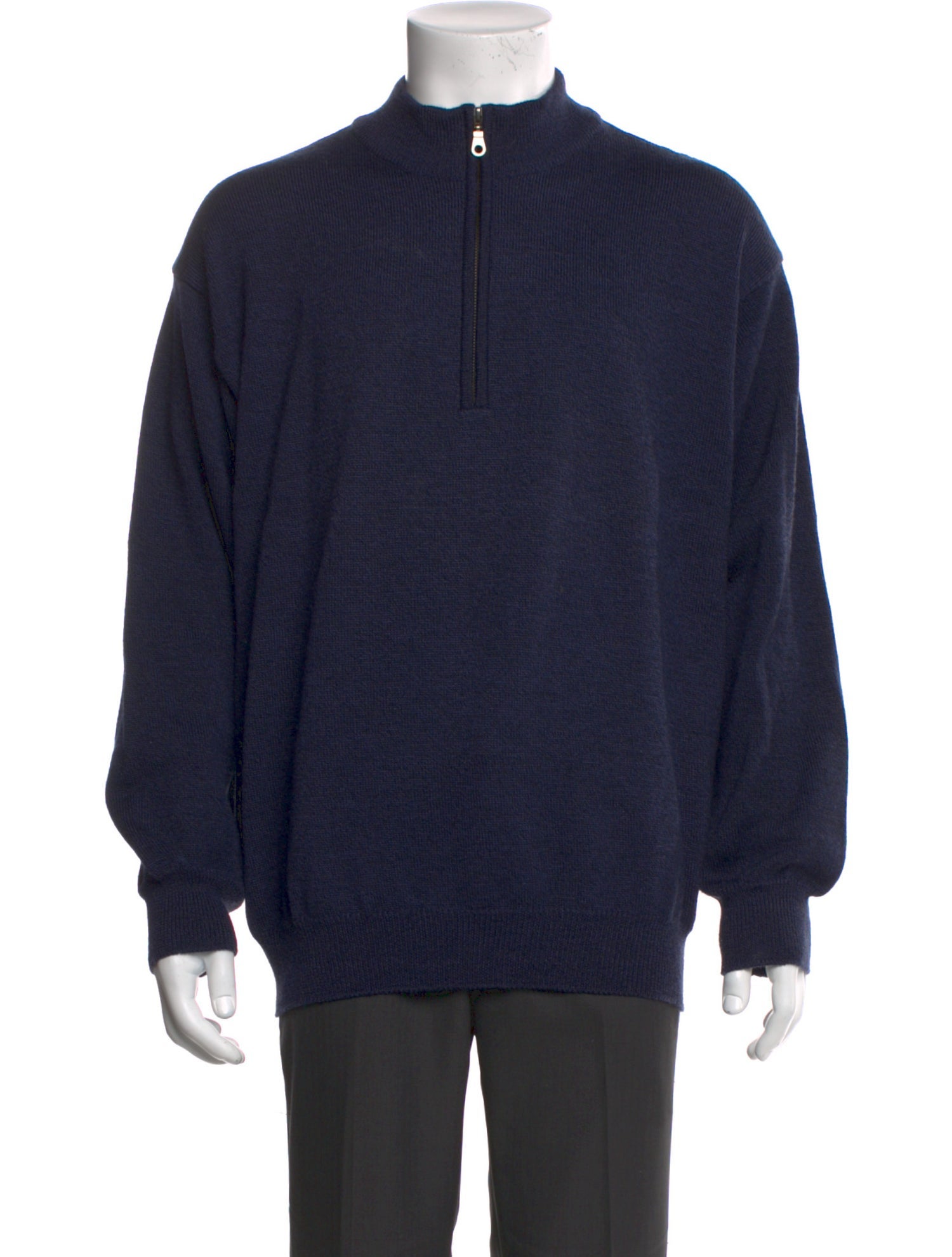 O'Connell's Merino Wool Mock Neck Polo Sweater