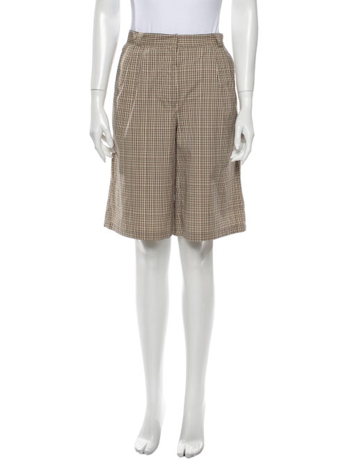 Occhii Plaid Print Knee-Length Shorts