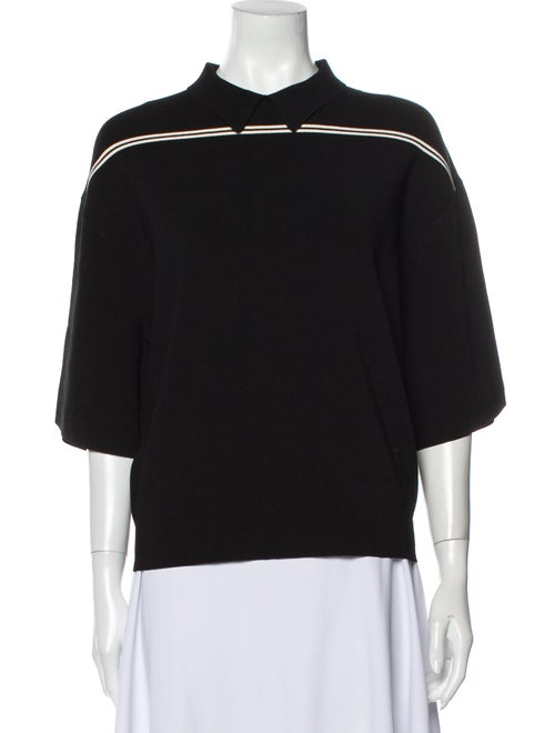 Occhii Mock Neck Short Sleeve Sweatshirt Black