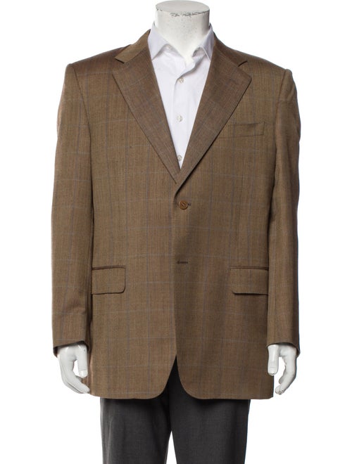 Old Joe Brand Wool Plaid Print Blazer